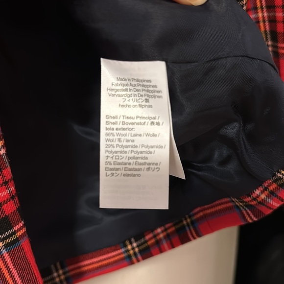 NWT JCrew red plaid holiday suit. Pants are 6p, jacket is 4p - Picture 5 of 15